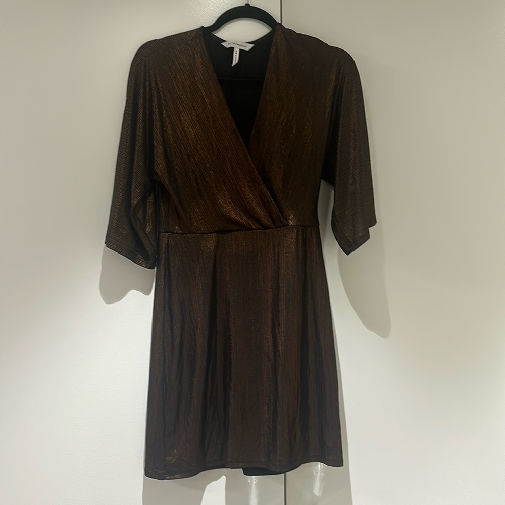 BCBG Kimono Sleeve Bronze Mini dress, worn once